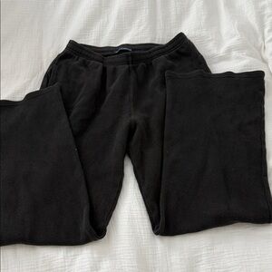 Brandy melville open leg black ribbed sweats